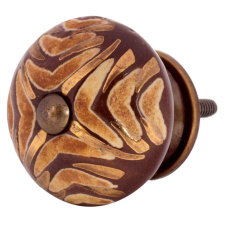 Cherry Wave Etched Ceramic Cabinet Knobs